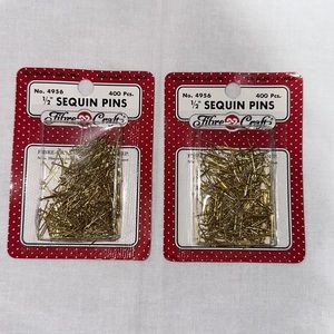Gold Sequin Pins 1/2" By Fibre Craft 400pcs per package - 2 packages